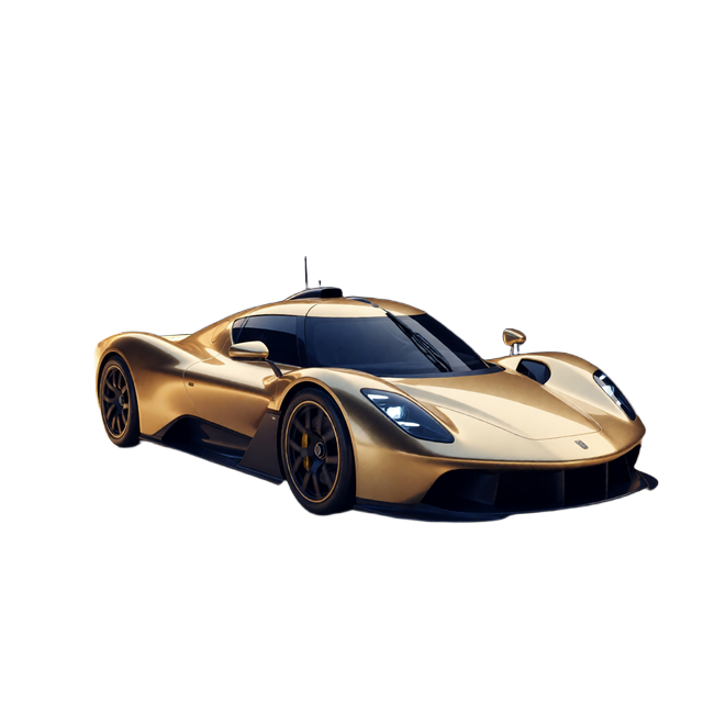 Goldener Rennwagen mit Fortschrittsbogen als Symbol f&uuml;r die Spin Rally bei BetScore